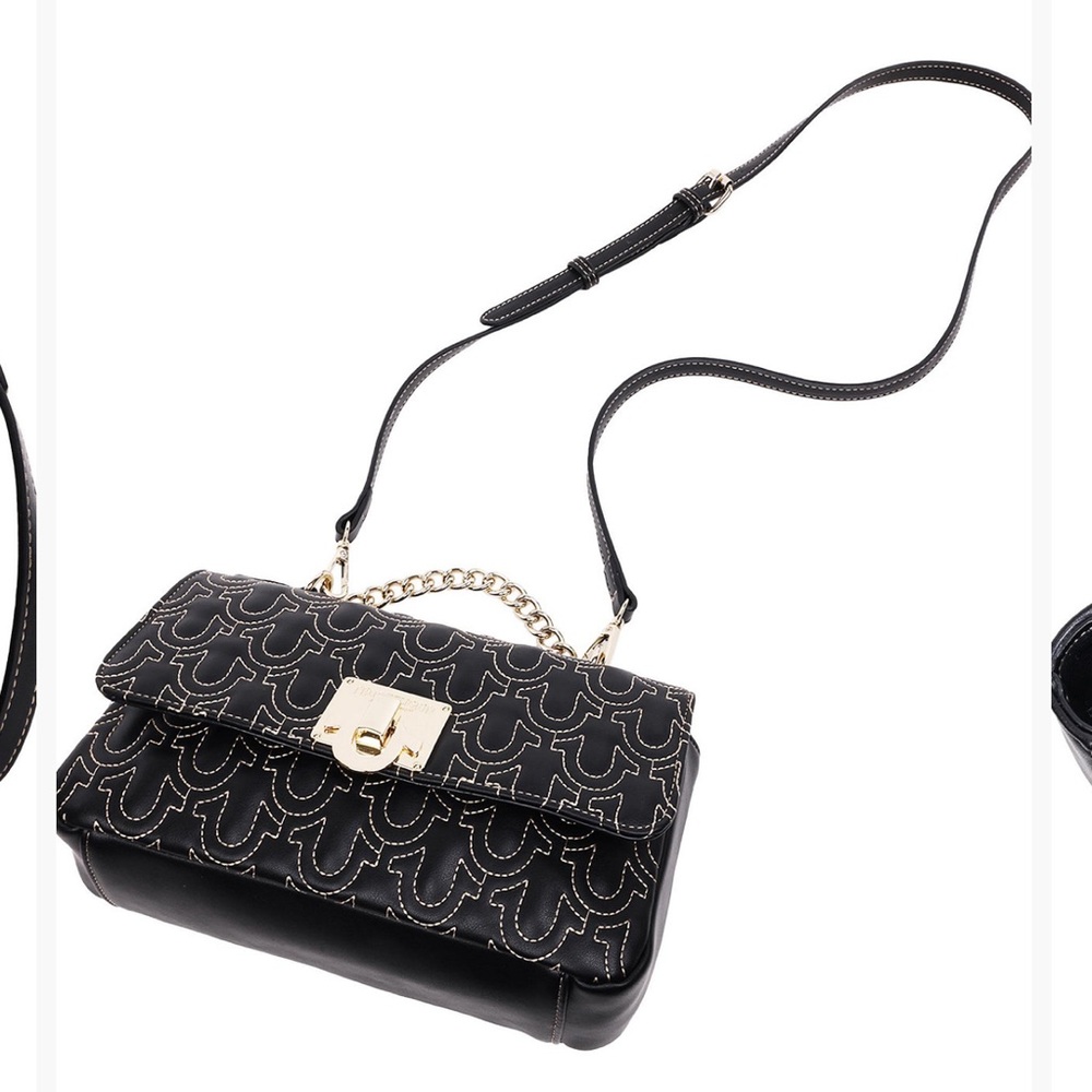 True Religion Black and Gold Shoulder Bag NWT